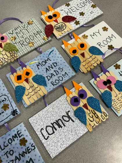 I love the variety in these owl nameplates, from the colours of the wings to the handwriting on each one.