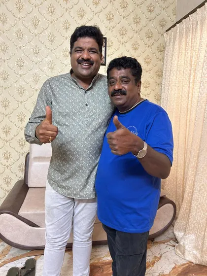 With the famous 'Bellulli Kabab' Chandranna. His energy is infectious. It's always fun to meet people who spread joy.