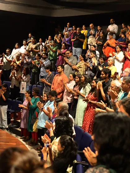 The audience gives a standing ovation after T.M. Krishna's concert.