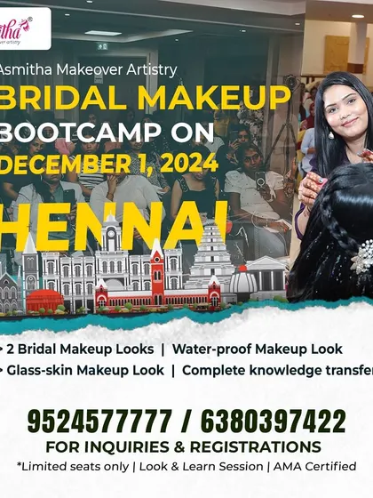 Announcing our Bridal Makeup Bootcamp in Chennai. This one-day masterclass is for artists who want to upgrade their skills and learn my signature techniques.