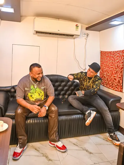 Another candid moment of conversation and laughs with Rapper Big Deal in the vanity van.