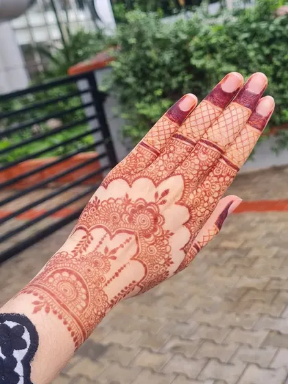 The beautiful stain from an Eid henna design, looking perfect for the celebration.
