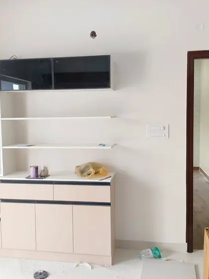 Another dream delivered. This image shows a crockery unit during the final stages of installation, a testament to our commitment to turning visions into reality with quality and care.
