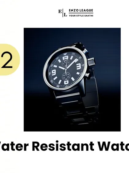A water-resistant watch is a smart accessory for the rainy season. It ensures you stay on time without worrying about water damage, combining practicality with style.