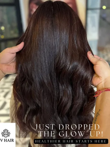 Just dropped the glow up. This isn’t just a hair transformation, it’s a statement. A deep, rich color that shines.