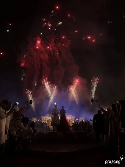 A grand finale to the ceremony. I coordinate spectacular firework displays that light up the night sky as the couple is presented, marking the beginning of their new life together with a dazzling celebration.
