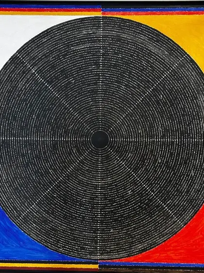 A significant piece by the illustrious S.H. Raza, 'Bindu,' has been acquired by our gallery. This work embodies the convergence of cosmic energy and life's genesis, symbolizing the primordial seed of the universe.