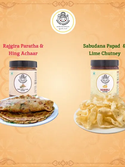 Fasting doesn't have to be bland. For Navratri, try pairing Rajgira Paratha with our Hing Achaar or Sabudana Papad with our Lime Chutney for a flavorful meal.
