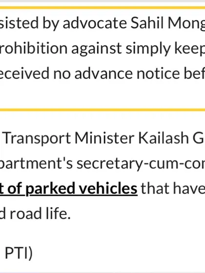 This clipping highlights the legal argument I made in the case against the seizure of old vehicles. I contended that there is no legal prohibition against simply keeping an old vehicle, and the owner received no advance notice before it was taken.