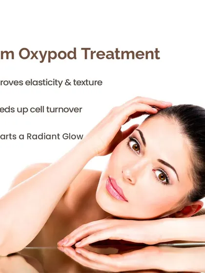 The Glam Oxypod is a specific formulation used in the OxyGeneo treatment. It is designed to improve skin elasticity and texture, speed up cell turnover, and impart a radiant glow for a truly glamorous finish.