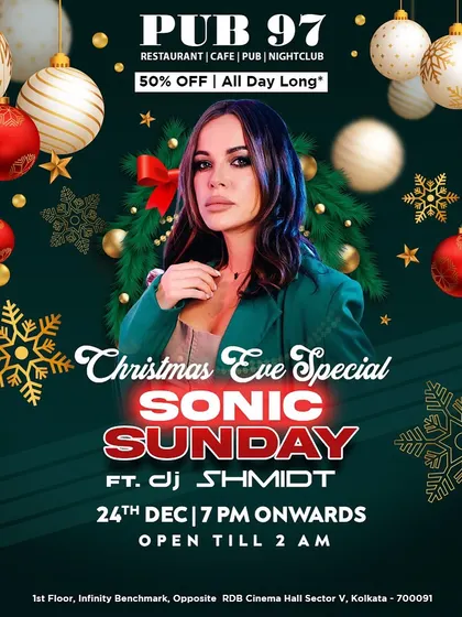 The poster for our Christmas Eve Special Sonic Sunday gig in Kolkata.