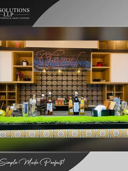 We can transform any space into the ultimate cocktail haven. This stylish bar setup was for a house party of 50 guests.