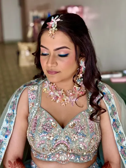 An eyes-closed shot to highlight the soft blending of the pastel eyeshadows. This look is dreamy and perfect for a day-time event.