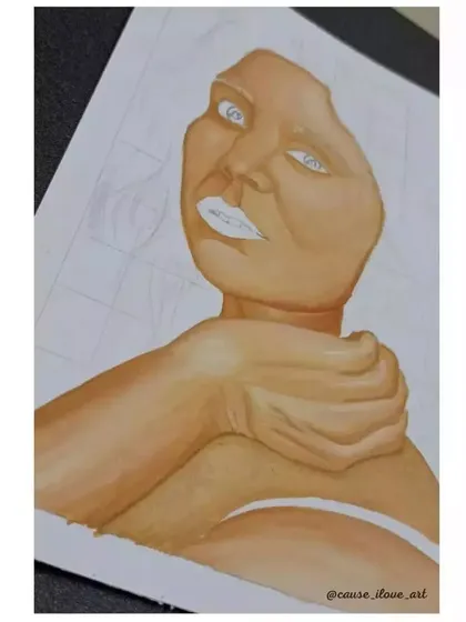 A glimpse into my portrait painting process. I begin by sketching the composition and then carefully apply layers of watercolor to build up the skin tones.
