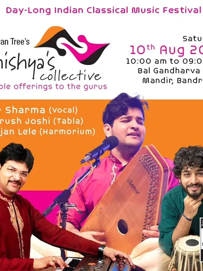 A poster for Banyan Tree's 'Shishya's Collective' music festival, featuring my performance with vocalist Swar Sharma.
