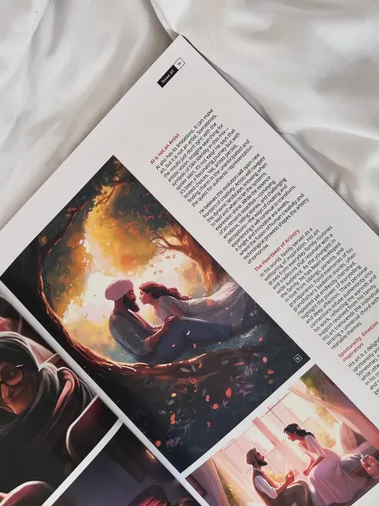 Another page from my feature in Creative Gaga, showcasing a variety of my digital illustrations. The article explores the emotional and narrative aspects of my art.