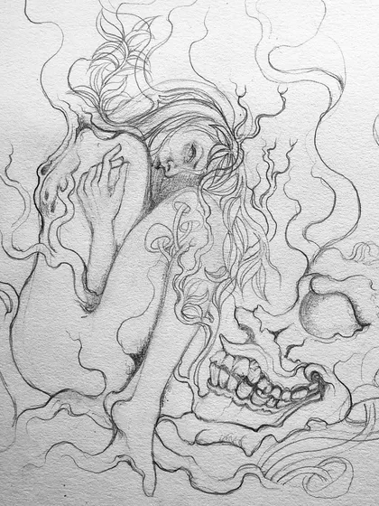 An alternate initial sketch for the "Tempting" piece.
