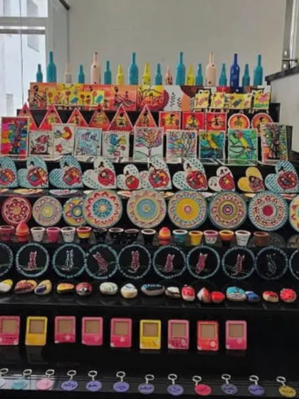 An exhibition of all the amazing things created during our art camp. We explored Warli art, Lippan art, bottle painting, glass painting, canvas art, and rock painting.