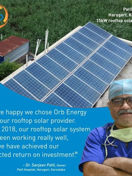 Patil Hospital installed a 15 kW system in 2018 and achieved their projected return on investment, reaching payback in 2022. They now benefit from free electricity from solar.