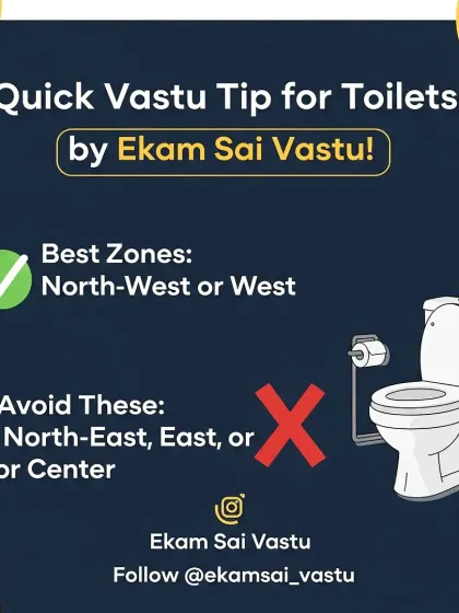 Here is a simple but crucial Vastu tip for toilet placement. The wrong placement, especially in the North-East, East, or Center of the home, can drain positive energy. This is a common defect I correct to restore balance and well-being in a household.