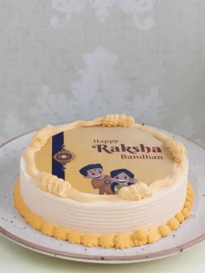 This photo print cake for Raksha Bandhan features a cute cartoon, perfect for celebrating the bond with your sibling.