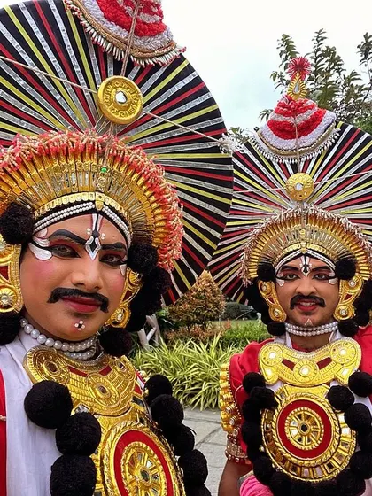 Our Yakshagana artists are available for both wedding and corporate events. This traditional art form from Karnataka adds a powerful and cultural element to any occasion.