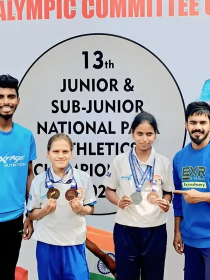 Our junior para-athletes with their coaches and their haul of medals from the national championships. We are proud to nurture the next generation of champions.