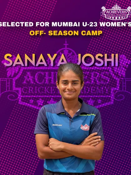 A huge shoutout to Sanaya Joshi for her selection into the Mumbai U-23 Women's Off-Season Camp. Her commitment is an inspiration to our entire girls' program.