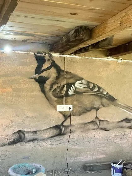 Another piece from the mountains, this time a Himalayan Black-lored tit. I love adapting my style to the environment I'm in.