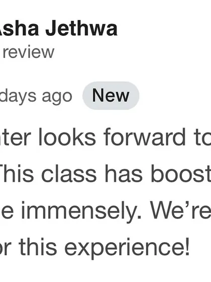 This parent's feedback about her daughter's boosted confidence and excitement for every session is why I do what I do. Our goal is to make learning art an empowering and eagerly anticipated experience.