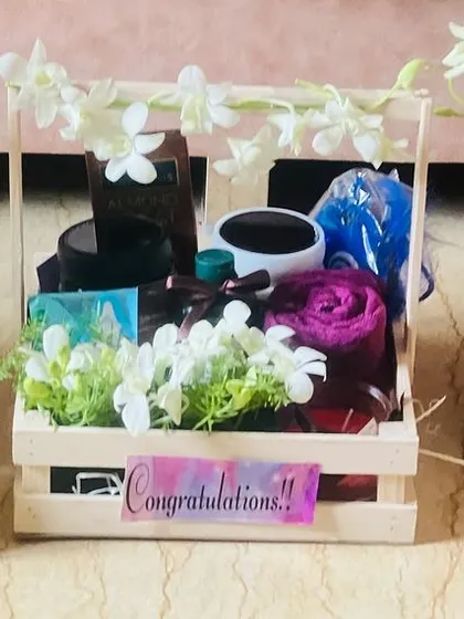 A final shot of the trio of corporate wedding hampers.