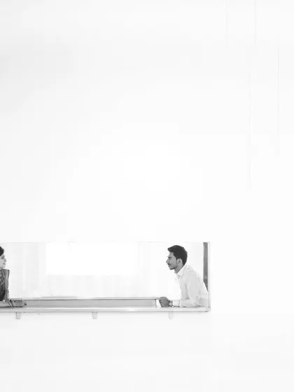 A minimalist and artistic black and white shot, using negative space to create a powerful and modern composition.