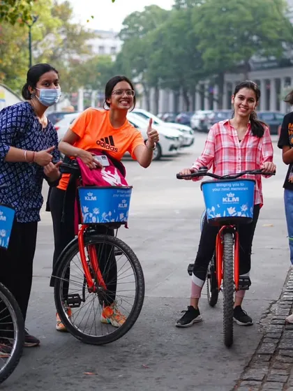 Thumbs up from our guide and fellow riders. The positive energy on our tours is contagious.