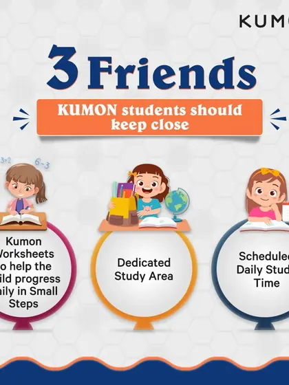 These are the three best friends of a successful student in our program: the worksheets for daily progress, a dedicated study area for focus, and a scheduled time for daily study to build routine.