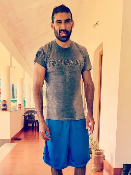 Nothing is guaranteed, so you might as well put in the work and let luck do the rest. A post-workout shot in my Rogue shirt, feeling the effects of a good session.