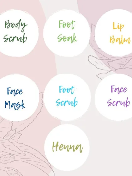 A simple, clean graphic listing some of the products available from UY Skincare.