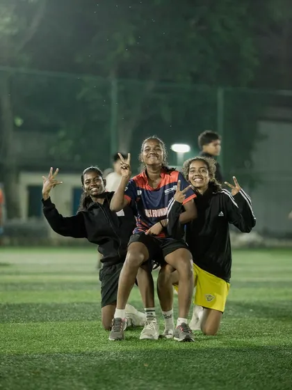 Our girls' team shares a moment of fun and camaraderie during the camp. We believe a positive and supportive environment is key to player development.