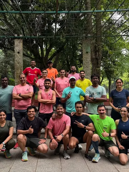 A classic post-run group photo. Even on a rest day for me and Batman, the squad is out in full force. The consistency of the group is our biggest strength.