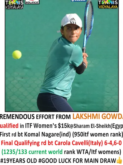 Tremendous effort from Lakshmi Gowda to qualify for the main draw of an ITF Women's $15k tournament in Egypt.