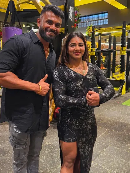 With the owner of Sree Gym. It's inspiring to see his hard work and dedication over seven years.