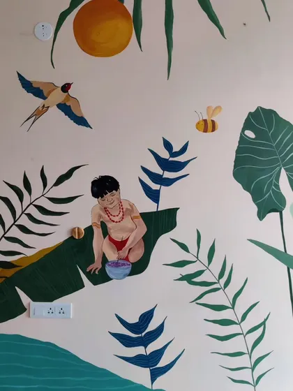 A duplicate image of a character from the Poldi mural.