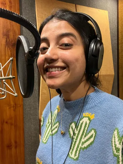 A happy smile from inside the recording studio. This is where the magic happens for my playback singing projects. I am always excited to work on new film music.