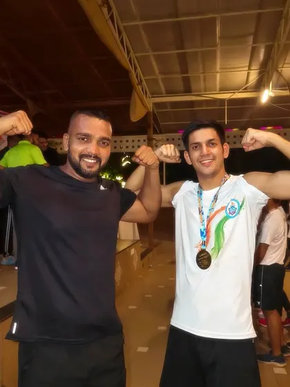 A proud moment with a gold medalist at the national championship in Goa. We build champions.