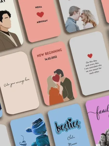 I offer a wide variety of designs for personalized wallet cards. You can add photos, illustrations, dates, and messages to create a small but meaningful keepsake.