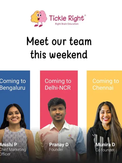 Meet our team this weekend in Bengaluru, Delhi-NCR, and Chennai! Join us for an exclusive orientation session to see how Tickle Right transforms early learning into a joyful, strong foundation for the future.