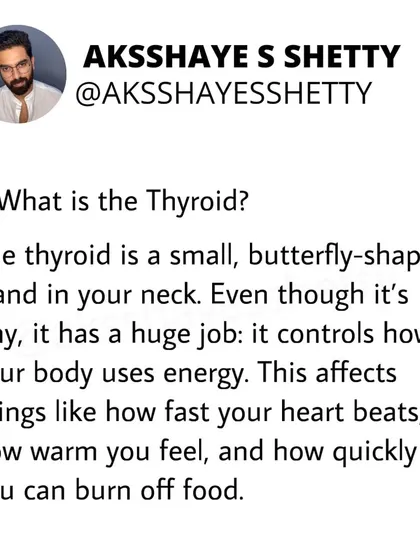 What is the thyroid? It's a small, butterfly-shaped gland in your neck that has a huge job: it controls how your body uses energy, affecting everything from your heart rate to how quickly you burn food.