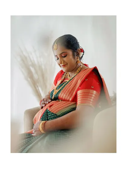 Another beautiful shot from the maternity session, focusing on the serene glow of the mother-to-be.