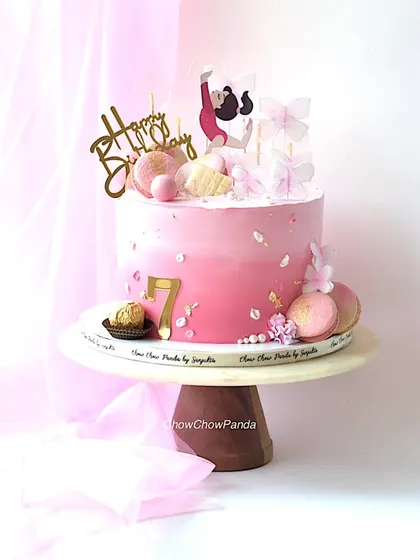 Another angle of the cake designed for a little one who is fond of gymnastics.