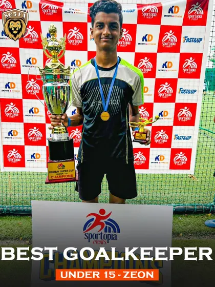 Zeon from our U15 team was awarded Best Goalkeeper at the Bombay Super Championship. His incredible saves were crucial to the team's victory.