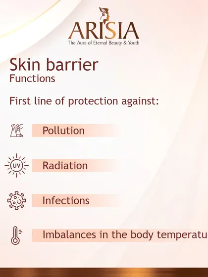 The skin barrier has critical functions. It is your first line of protection against pollution, UV radiation, infections, and helps regulate body temperature.